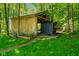 Quaint outbuilding surrounded by trees and lush greenery at 3660 S Conservation Club Rd, Morgantown, IN 46160