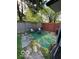 Cozy backyard featuring green turf, seating, a fire pit, and wood fence at 4720 E 42Nd St, Indianapolis, IN 46226