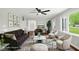 Bright living room with stylish furniture, neutral tones, and hardwood floors at 532 W 1050 N, Fortville, IN 46040