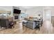 Spacious living room featuring a fireplace, large windows, and neutral decor at 5667 Skylark Dr, Greenwood, IN 46143