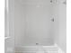 Bright white stand-up shower with adjustable shower head in an enclosed tiled space at 576 Plowman Dr, Shelbyville, IN 46176
