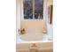 Soaking tub with a window view, decorative items, and elegant accents at 665 Featherstone Dr, Westfield, IN 46074