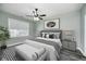 Cozy bedroom with a modern color scheme, a comfortable bed, ceiling fan and plenty of natural light at 6816 Park Square Dr # C, Avon, IN 46123