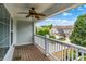 Balcony features light blue walls and a ceiling fan overlooking the neighborhood at 7614 Bishops, Zionsville, IN 46077