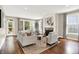 Spacious living room featuring a fireplace, hardwood floors, and plenty of natural light at 7614 Bishops, Zionsville, IN 46077