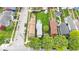 Aerial view of a neighborhood block, highlighting the property's well-maintained backyard and landscaping at 767 Fletcher Ave, Indianapolis, IN 46203