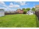 Grassy backyard featuring a hot tub, fire pit, storage shed and privacy fence at 767 Fletcher Ave, Indianapolis, IN 46203