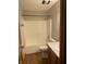 Bathroom featuring a shower-tub combo, toilet, and vanity, offering a functional and clean space at 8234 Crosser Dr, Indianapolis, IN 46237