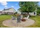 Backyard fire pit with gravel surround and seating, perfect for outdoor gatherings at 8316 Thorn Bend Dr, Indianapolis, IN 46278