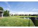A beautiful backyard with a scenic pond view with surrounding houses and lush greenery at 10267 Ranford Blvd, Fishers, IN 46040