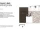 A selection of materials, colors and finishes for the owner's bath at 10307 Gateway Dr, Brownsburg, IN 46234