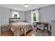 Inviting bedroom features wood floors and natural light from two windows at 1107 N Hartman Dr, Indianapolis, IN 46219