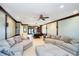 Spacious basement featuring multiple sitting areas, a pool table, and recessed lighting at 11319 Shoreview Ln, Indianapolis, IN 46236