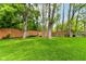 Spacious backyard featuring a lush green lawn, a hammock, and a fenced-in perimeter at 11550 Clarkston Rd, Zionsville, IN 46077