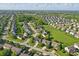 Aerial view of the community showcasing well-maintained homes and green spaces at 1454 Woodfield Dr, Greenwood, IN 46143