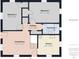 Detailed floor plan showcasing the layout with two bedrooms, bathroom, kitchen and living room at 1505 E 30Th St, Anderson, IN 46016