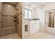 This bathroom features a walk-in shower, a bathtub, and a comfort-height toilet at 1510 Continental Dr, Zionsville, IN 46077