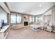 Cozy basement living area with a fireplace and comfortable seating at 16285 Remington Dr, Fishers, IN 46037