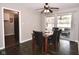 Dining area features a table with chairs, and view of the outdoor seating area at 1701 Lincoln Rd, Speedway, IN 46224