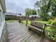 Wooden deck overlooking the backyard with a built-in bench and a private, fenced-in area at 1949 Shenandoah Pl, Indianapolis, IN 46229