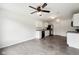 Open-concept kitchen features stainless steel appliances and neutral walls at 2545 Harvest Moon Dr, Greenwood, IN 46143
