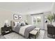 Comfortable bedroom with large window, neutral tones, and stylish decor create a relaxing atmosphere at 3996 Brockton Manor N Dr, Greenwood, IN 46143