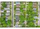 Straight down aerial view of well-kept residential properties with mature trees providing ample shade at 4245 Guilford Ave, Indianapolis, IN 46205