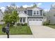 Charming two-story home boasts blue and gray siding, a two-car garage, and a well-manicured lawn at 4629 Rainwater Ln, Whitestown, IN 46075