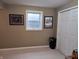 A finished basement room with neutral walls, carpet, and closet at 4719 Arabian Run, Indianapolis, IN 46228