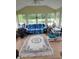 A sunroom featuring multiple windows, a sofa, an area rug, and views of the yard at 4719 Arabian Run, Indianapolis, IN 46228