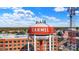 Aerial close-up of the Carmel water tower among buildings and a beautiful sky at 51 Wilson Dr, Carmel, IN 46032