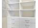 Closet with custom organization, drawers, shelves, and flexible, configurable storage options at 51 Wilson Dr, Carmel, IN 46032