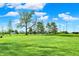 A lush, green park featuring mature trees and playground equipment under a sunny sky at 5348 Pelham Way, Indianapolis, IN 46216