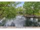 Scenic view of a pond with a fountain, surrounded by well-maintained landscaping and trees at 5744 Spruce Knoll Ct, Indianapolis, IN 46220