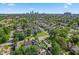 Aerial view showcases city skyline and surrounding neighborhood at 608 East 21St St, Indianapolis, IN 46202