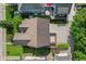 Aerial view showcases the roof, backyard, and landscaping at 608 East 21St St, Indianapolis, IN 46202