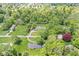 Lush aerial showcasing mature trees, sprawling lawns, and a beautiful home in a serene, idyllic setting at 6464 Whitley Ln, Indianapolis, IN 46260