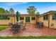 Inviting backyard patio featuring brick pavers, outdoor seating, and a lush green lawn at 6465 Lawrence Dr, Indianapolis, IN 46226