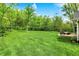 Lush green backyard with mature trees, offering a private and serene outdoor space at 7716 Traders Hollow Ln, Indianapolis, IN 46278
