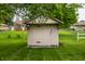 A clean looking shed in a well-kept backyard with lush lawn at 8103 Rumford Rd, Indianapolis, IN 46219
