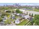 Stunning aerial view of a neighborhood with the city skyline in the background at 1009 Harrison St, Indianapolis, IN 46202