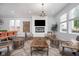 Open living space showcasing stylish furniture, fireplace feature, and seamless flow between spaces at 1009 Harrison St, Indianapolis, IN 46202