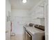 Well-lit laundry room featuring washer, dryer, and wire shelving for storage at 1098 Timber Creek Dr # 2, Carmel, IN 46032