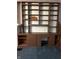 Close-up view of the built-in shelves in the living room at 1618 California St, Columbus, IN 47201