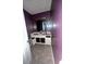 Powder room vanity and mirror, featuring white cabinet doors for storage at 1915 Seaport Dr, Indianapolis, IN 46240