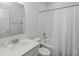 Bathroom featuring modern vanity and toilet, and shower with curtain at 4324 Homestead Dr, Whitestown, IN 46075