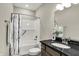 This bathroom features a combination shower and tub, complemented by neutral tones for a clean, inviting space at 6153 Dugan Dr, Whitestown, IN 46075