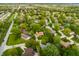 Wide aerial shot showing a neighborhood with houses, trees, and a road at 6938 Rio Grande Dr, Indianapolis, IN 46217