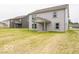 Spacious backyard with a covered patio and ample green space of the newly built home at 7509 Big Bend Blvd, Camby, IN 46113
