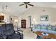 Spacious living room with vaulted ceilings, comfortable seating, and a cozy atmosphere at 7702 Justin Ln, Indianapolis, IN 46219
